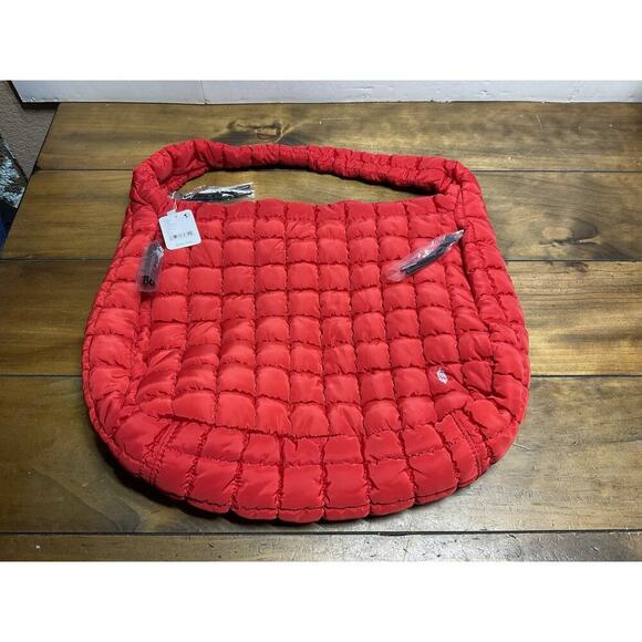 Free People Movement Quilted Carryall Bag Purse in Chef’s Kiss Red NWT - Picture 6 of 13